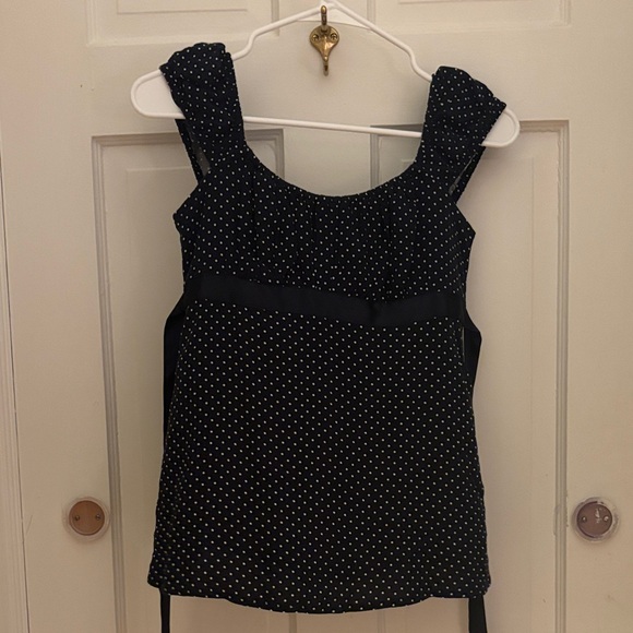 Hollister Navy and White Polka Dot Tank Top - Picture 1 of 3